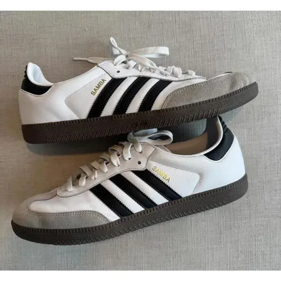 Adidas Samba OG Sneakers Cloud White Core Black Gum Size 12 - Picture 3 of 7
